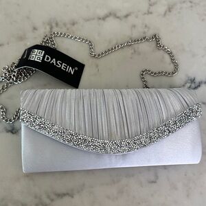 Dasein Silver Rhinestone Clutch
